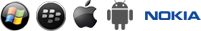 Works with Windows Mobile, Blackberry, Apple/iPhone, Android, and Nokia/Symbian Works with Windows Mobile, Blackberry, Apple/iPhone, Android, and Nokia/Symbian